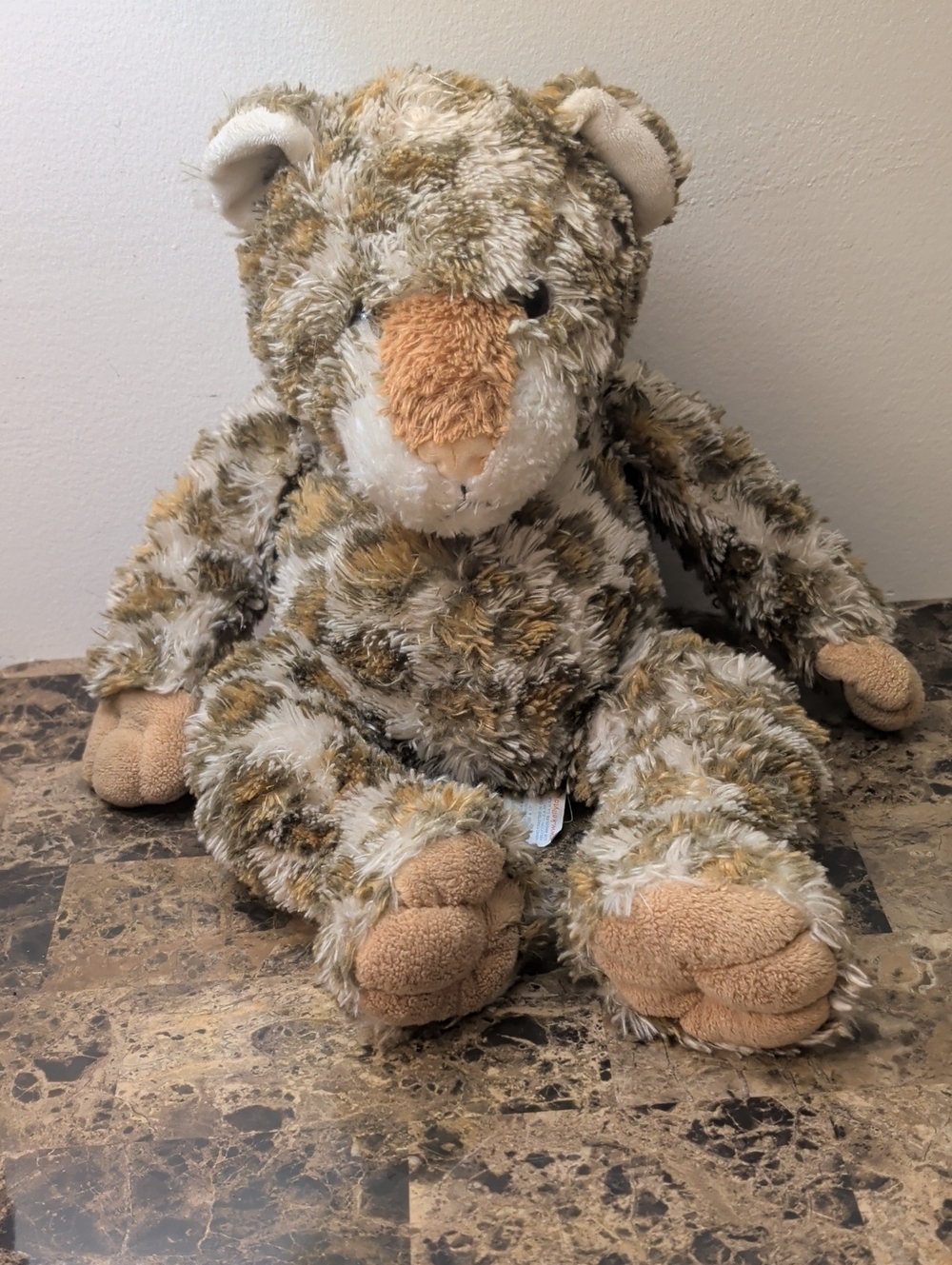 Kellytoy Plush Leopard-Patterned Stuffed Animal in Tan, Cream, and Brown